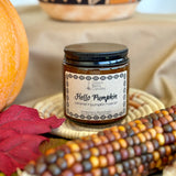 3.5oz autumn glass jar hello pumpkin