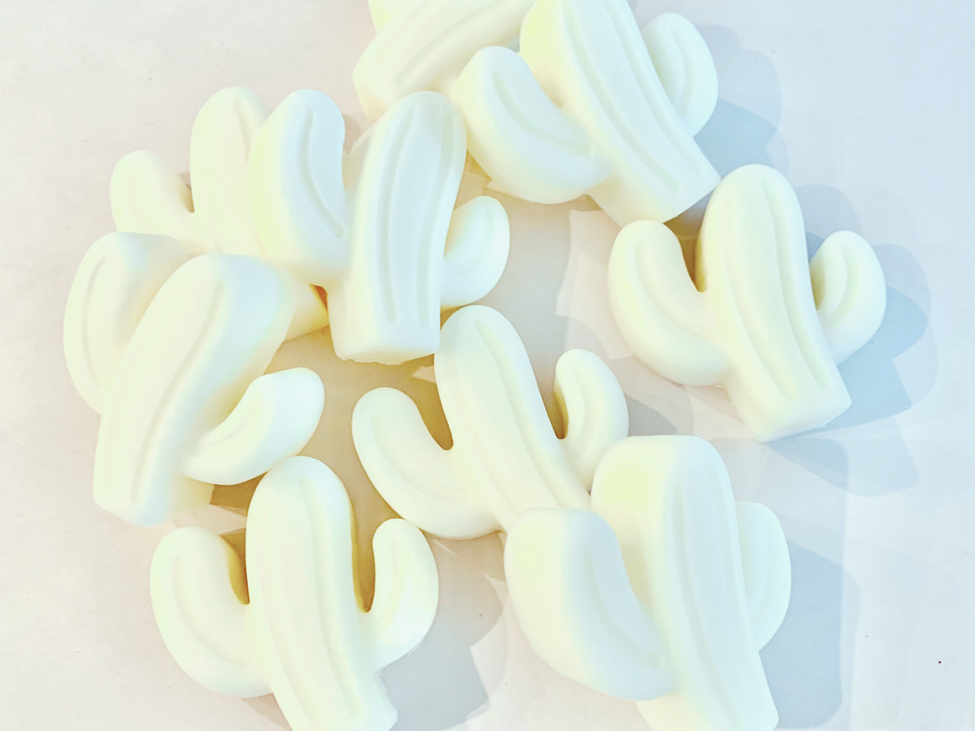 Southwest inspired soy wax melts in the shape of cacti.