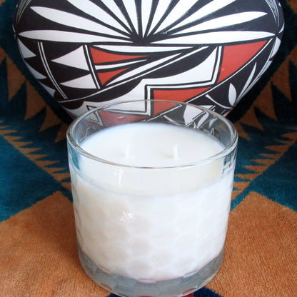 12 ounce Starlite glass jar with lid double wick Blooming Desert plumeria